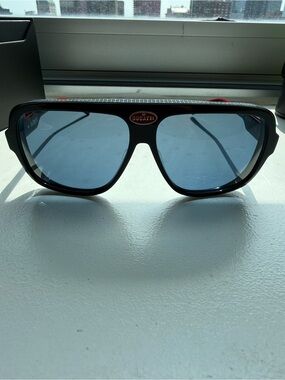 NEW Bugatti Luxury Sunglasses Black Red Blue Gradient 60□12-145 Complete Set